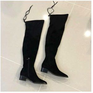 Marc Fisher LTD Over the Knee Suede Toe Point Boots in Black Size 6